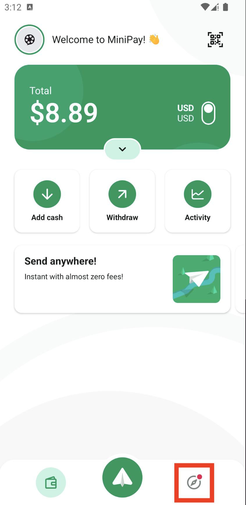 Open MiniPay dApp store
